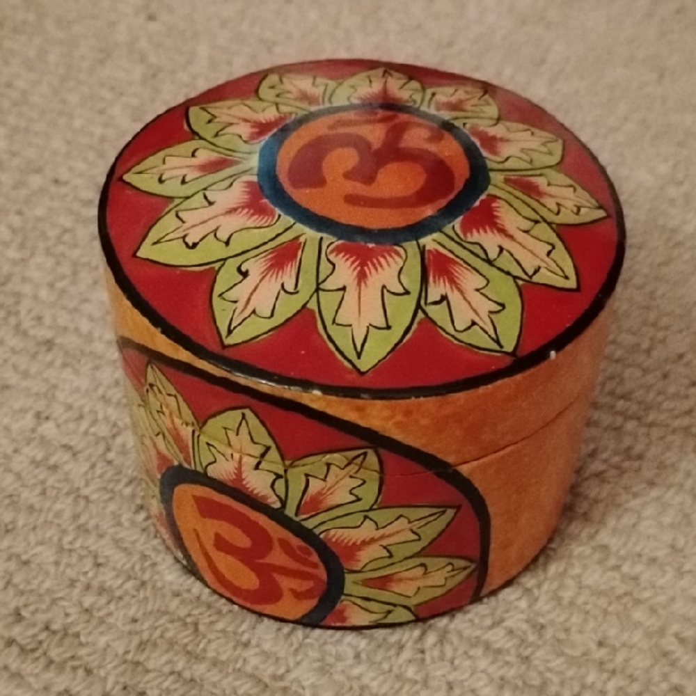 Handcrafted Red and Orange Decorative Box